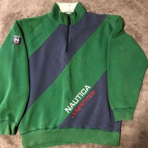 Vintage Nautica competition quarter zip sweater